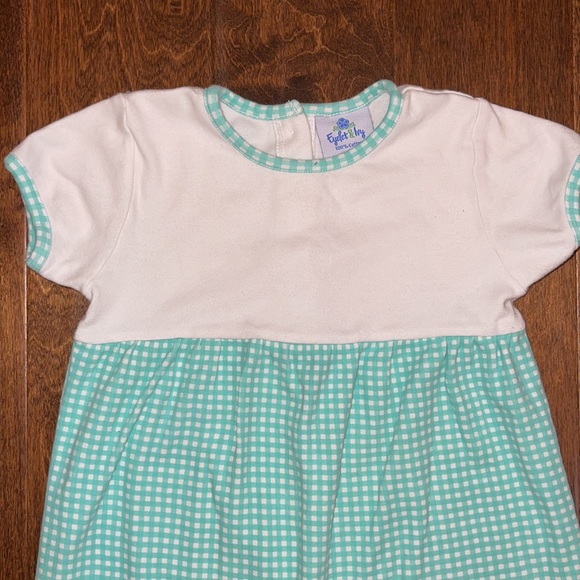 GU Eyelet & Ivy Loudon Romper in Aqua Gingham Knit - Picture 3 of 6